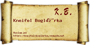 Kneifel Boglárka névjegykártya